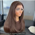 1/abbb, ELEGÁNS, TERMÉSZETES CSOKIBARNA, CSIPKE ELÜLSŐ PARÓKA, VALÓDI HAJ FELHASZNÁLÁSÁVAL! 