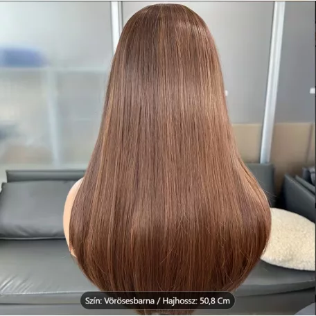 1/abbb, ELEGÁNS, TERMÉSZETES CSOKIBARNA, CSIPKE ELÜLSŐ PARÓKA, VALÓDI HAJ FELHASZNÁLÁSÁVAL! 