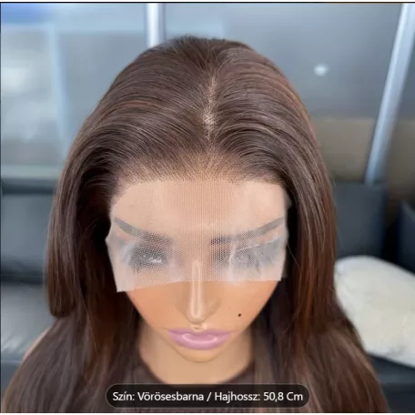 1/abbb, ELEGÁNS, TERMÉSZETES CSOKIBARNA, CSIPKE ELÜLSŐ PARÓKA, VALÓDI HAJ FELHASZNÁLÁSÁVAL! 