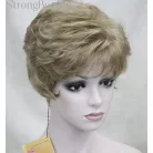 10/L, MÉZ-SZŐKE ELEGÁNS, ENYHÉN HULLÁMOS RÖVID PARÓKA,VALÓDI HAJ FELHASZNÁLÁSÁVAL
