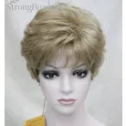 10/L, MÉZ-SZŐKE ELEGÁNS, ENYHÉN HULLÁMOS RÖVID PARÓKA,VALÓDI HAJ FELHASZNÁLÁSÁVAL