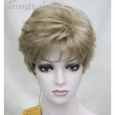   10/L, MÉZ-SZŐKE ELEGÁNS, ENYHÉN HULLÁMOS RÖVID PARÓKA,VALÓDI HAJ FELHASZNÁLÁSÁVAL