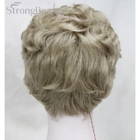 10/L, MÉZ-SZŐKE ELEGÁNS, ENYHÉN HULLÁMOS RÖVID PARÓKA,VALÓDI HAJ FELHASZNÁLÁSÁVAL