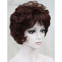   52, ELEGÁNS SÖTÉT MÓKUS-VÖRÖS PARÓKA, PRÉMIUM PARÓKA