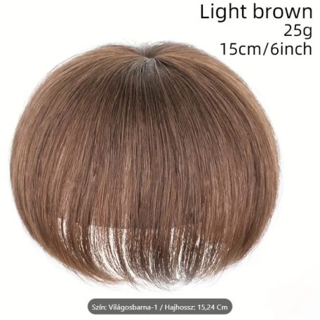 VÖRÖSES VILÁGOS GESZTENYE-BARNA, ENYHÉN MELÍROS PEPI, TOUPEE 100% vietnámi valódi haj, 