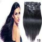 6 TAGÓL ÁLLÓ HAJHOSSZABBÍTÁS, EGYENES, TERMÉSZETES FEKETE, 60 cm.