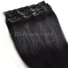 6 TAGÓL ÁLLÓ HAJHOSSZABBÍTÁS, EGYENES, TERMÉSZETES FEKETE, 60 cm.