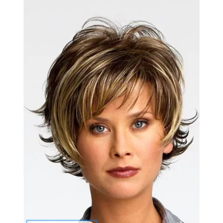 22ab, VILÁGOSBARNA TÉPETT PARÓKA, ENYHÉN MELÍROZOTT, VALÓDI HAJ FELHASZNÁLÁSÁVAL!