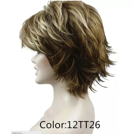 22ab, VILÁGOSBARNA TÉPETT PARÓKA, ENYHÉN MELÍROZOTT, VALÓDI HAJ FELHASZNÁLÁSÁVAL!