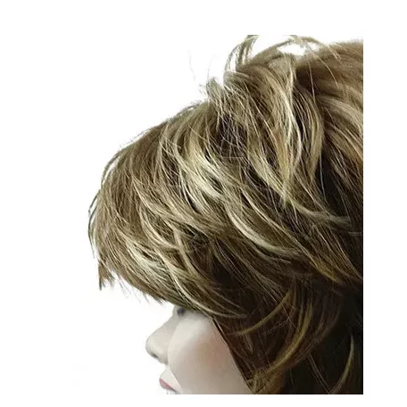 22ab, VILÁGOSBARNA TÉPETT PARÓKA, ENYHÉN MELÍROZOTT, VALÓDI HAJ FELHASZNÁLÁSÁVAL!