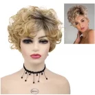 AMAZON2, VAGÁNY TERMÉSZETES-SZŐKE OMBRE (tövénél sötét) PARÓKA,VALÓDI HAJ FELHASZNÁLÁSÁVAL!