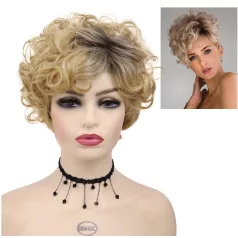   AMAZON2, VAGÁNY TERMÉSZETES-SZŐKE OMBRE (tövénél sötét) PARÓKA,VALÓDI HAJ FELHASZNÁLÁSÁVAL!