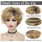 AMAZON2, VAGÁNY TERMÉSZETES-SZŐKE OMBRE (tövénél sötét) PARÓKA,VALÓDI HAJ FELHASZNÁLÁSÁVAL!