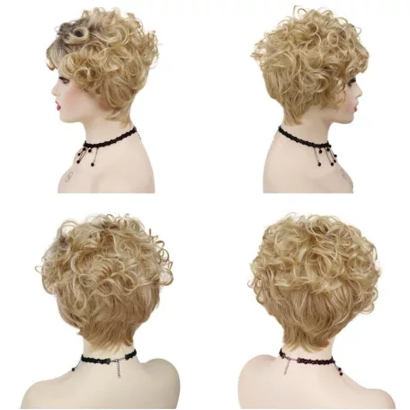 AMAZON2, VAGÁNY TERMÉSZETES-SZŐKE OMBRE (tövénél sötét) PARÓKA,VALÓDI HAJ FELHASZNÁLÁSÁVAL!