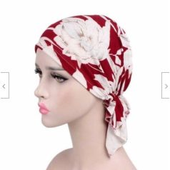   - KEMOTERÁPIÁS KENDŐ 7a, NEM KELL KÖTÖZNI, KAMÉLIA MINTÁS (bordó)