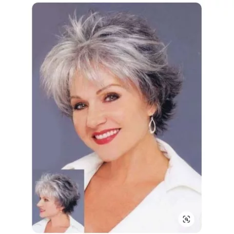 88,  FIATALOS EZÜST-ŐSZ PARÓKA, TARKÓJÁN SÖTÉTEBB, PRÉMIUM MINŐSÉG!