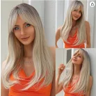 VOUGE! VILÁGOSSZŐKE HOSSZÚ OMBRE PARÓKA, VALÓDI HAJ FELHASZNÁLÁSÁVAL