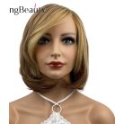 24, RAQUEL WELCH REPLICA, VILÁGOSBARNA FÉLHOSSZÚ PARÓKA, SZÉP DÚS, PRÉMIUM MINŐSÉG!