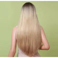   DIVATOS SÖTÉTSZŐKE OMBRE PARÓKA, VALÓDI HAJ FELHASZNÁLÁSÁVAL! 