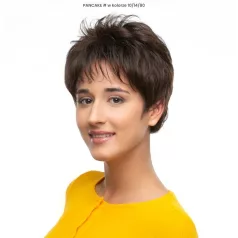   R16, EGYSZERŰ SÖTÉTBARNA RÖVID PARÓKA, VALÓDI HAJ FELHASZNÁLÁSÁVAL