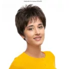 R16, EGYSZERŰ SÖTÉTBARNA RÖVID PARÓKA, VALÓDI HAJ FELHASZNÁLÁSÁVAL