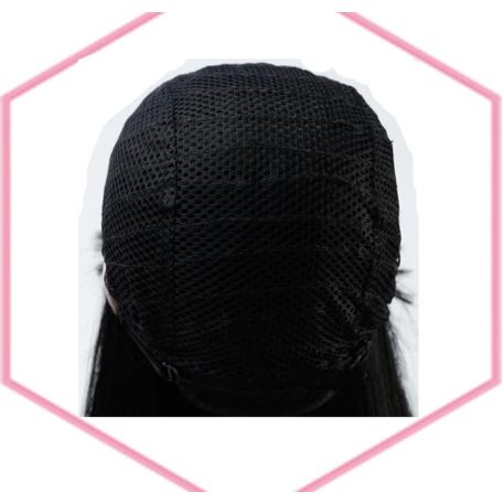 17, TRENDI FEKETE-FEHÉR HOSSZÚ COSPLAY PARÓKA, Kb.60 cm.