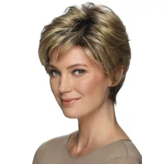   LOTTI, DIVATOS TERMÉSZETES-SZŐKE RÖVID COLOR MIX PARÓKA, VALÓDI HAJ FELHASZNÁLÁSÁVAL! 