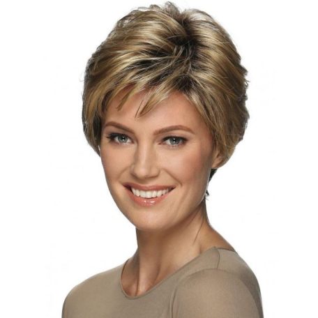 LOTTI, DIVATOS TERMÉSZETES-SZŐKE RÖVID COLOR MIX PARÓKA, VALÓDI HAJ FELHASZNÁLÁSÁVAL! 