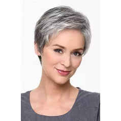   ALÍZ2/a, EZÜST-ŐSZ DIVATOS SLANKÍTÓ FAZONÚ PARÓKA, VALÓDI HAJ FELHASZNÁLÁSÁVAL!