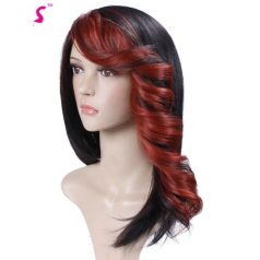   63L,  VOGUE! DIVATOS SZÍNES FRUFRUVAL, FEKETE-BURGUNDI VÖRÖS PARÓKA, 