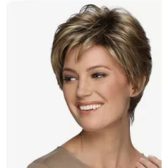   EMESE, DIVATOS, NAGYON JÓ FAZONÚ SÖTÉT-SZŐKE PARÓKA, VALÓDI HAJ FELHASZNÁLÁSÁVAL! 