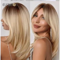   FLÓRA 1, DIVATOS SZŐKE OMBRE PARÓKA, VALÓDI HAJ FELHASZNÁLÁSÁVAL