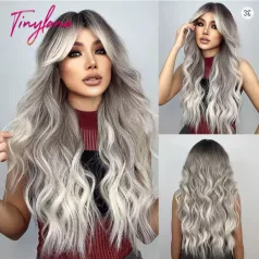 144/a, DIVATOS BARNA-SZŐKE SZÍNŰ PARÓKA., VALÓDI HAJ