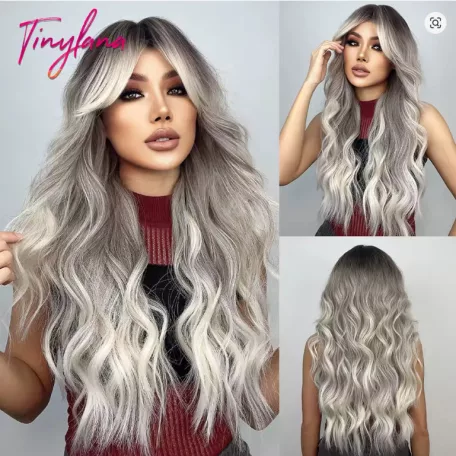 144/a, DIVATOS BARNA-SZŐKE SZÍNŰ PARÓKA., VALÓDI HAJ