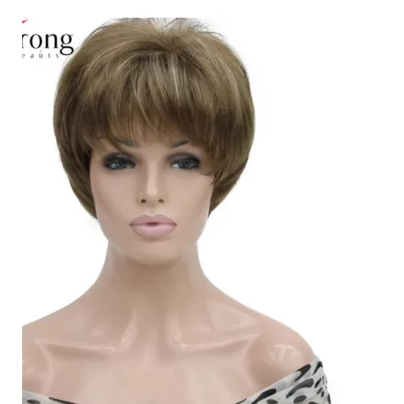 24a, MODERN ENYHÉN MELÍROZOTT VILÁGOSBARNA HOSSZÚ PARÓKA, PRÉMIUM MINŐSÉG!