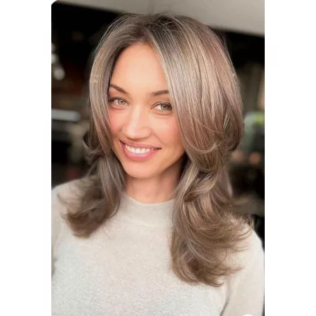 28, MAGYARORSZÁGI KÉSZLETEN! DÖGÖS MODERN SÖTÉTSZŐKE VALÓDI HAJ PARÓKA, VALÓDI HAJ FELHASZNÁLÁSÁVAL! 