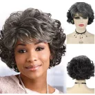 LIZI 2, ELGÁNS, A FEJTETŐN ÖSZÜLŐ FEKETE PARÓKA, VALÓDI HAJ FELHASZNÁLÁSÁVAL