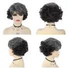 LIZI 2, ELGÁNS, A FEJTETŐN ÖSZÜLŐ FEKETE PARÓKA, VALÓDI HAJ FELHASZNÁLÁSÁVAL