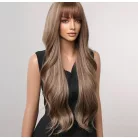 11/C, GYÖNYÖRŰ TERMÉSZETES BARNA HOSSZÚ PARÓKA,VALÓDI HAJ FELHASZNÁLÁSÁVAL