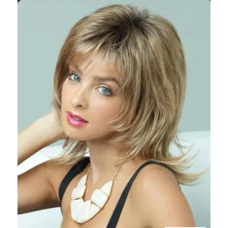 24/B, SZŐKE FÉLHOSSZÚ (OMBRE) DIVATOS PARÓKA, VALÓDI HAJ FELHASZNÁLÁSÁVAL!