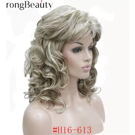 77, MODERN, ELEGÁNS SÖTÉTSZŐKE HULLÁMOS PARÓKA, SZÉP DÚS