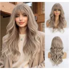 14AA, GYÖNYÖRŰ TERMÉSZETES-SZŐKE, SZÍNÁTMENETES PARÓKA, valódi haj felhasználásával!