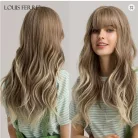 14AA, GYÖNYÖRŰ TERMÉSZETES-SZŐKE, SZÍNÁTMENETES PARÓKA, valódi haj felhasználásával!