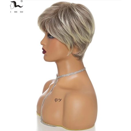 27/B, EGYSZERŰ RÖVID, HAMVASSZŐKE-SÖTÉTSZŐKE KEVERT SZÍNŰ PARÓKA,