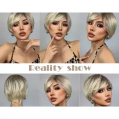   138, VILÁGOS PLATINASZŐKE-FÜSTÖSSZŐKE OMBRE PARÓKA, PRÉMIUM MINŐSÉG!