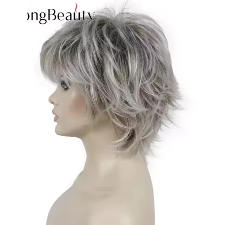 17a, MODERN EZÜST-ŐSZ, TÉPETT FAZONÚ PARÓKA 