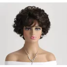 1b, ELEGÁNS, SÖTÉT MÉLY-BARNA PARÓKA, VALÓDI HAJ FELHASZNÁLÁSÁVAL!