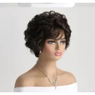 1b, ELEGÁNS, SÖTÉT MÉLY-BARNA PARÓKA, VALÓDI HAJ FELHASZNÁLÁSÁVAL!