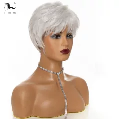 13, KRÉM-FEHÉR RÖVID MODERN PARÓKA, PRÉMIUM MINŐSÉG