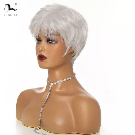 13, KRÉM-FEHÉR RÖVID MODERN PARÓKA, PRÉMIUM MINŐSÉG